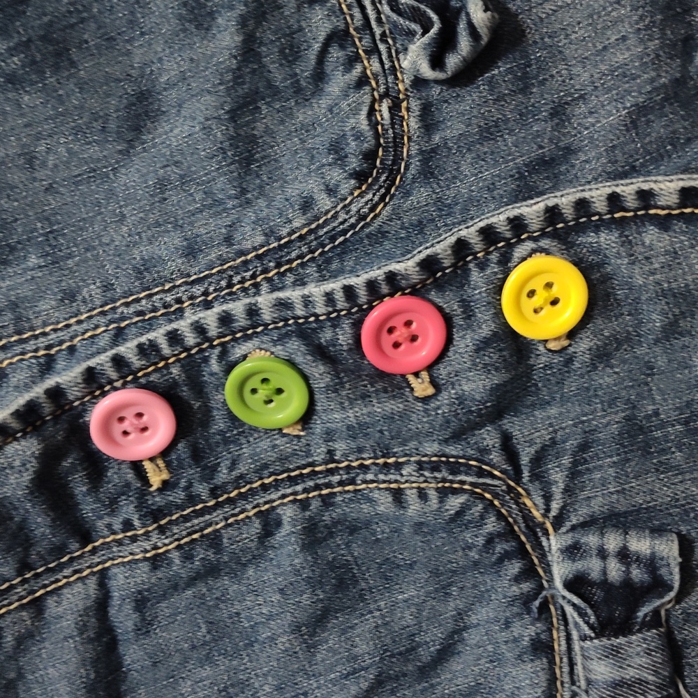 Gymboree Blue Jean Jacket 2008 Colored Buttons - Picture 2 of 3